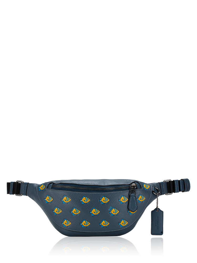 CT872 Warren With Fish Print Mini Belt Bag Denim Multi