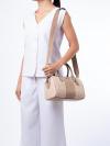 CW376 Signature Leather Stripe Rowan Satchel Sand Taupe