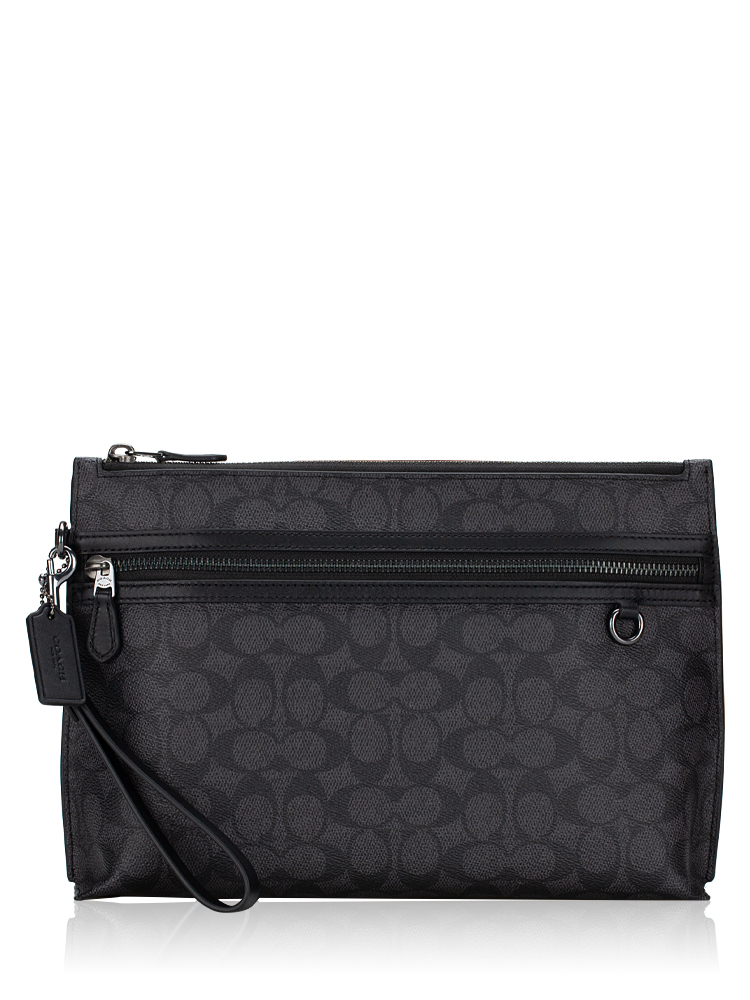 Men CY985 Signature Carry All Pouch Charcoal Black