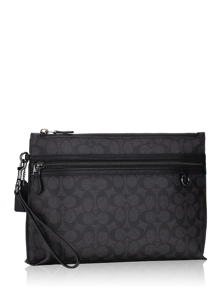 Men CY985 Signature Carry All Pouch Charcoal Black