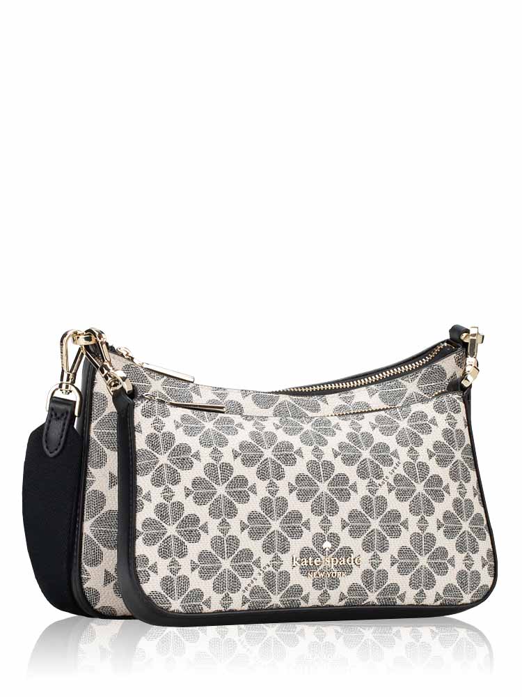 Signature Spade Flower Duet Small Crossbody Black Multi