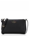 Leila Pebbled Leather Mini Zip Crossbody Black