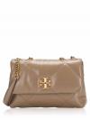 Kira Diamond Quilt Small Flap Bag Taupe Oak