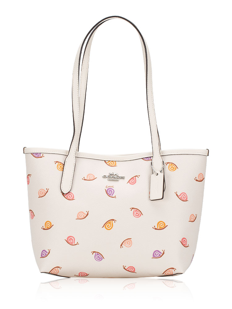 CV269 Snail Print Small City Tote Chalk Multi