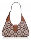 Flower Jacquard Nouveau Small Shoulder Bag Burgundy