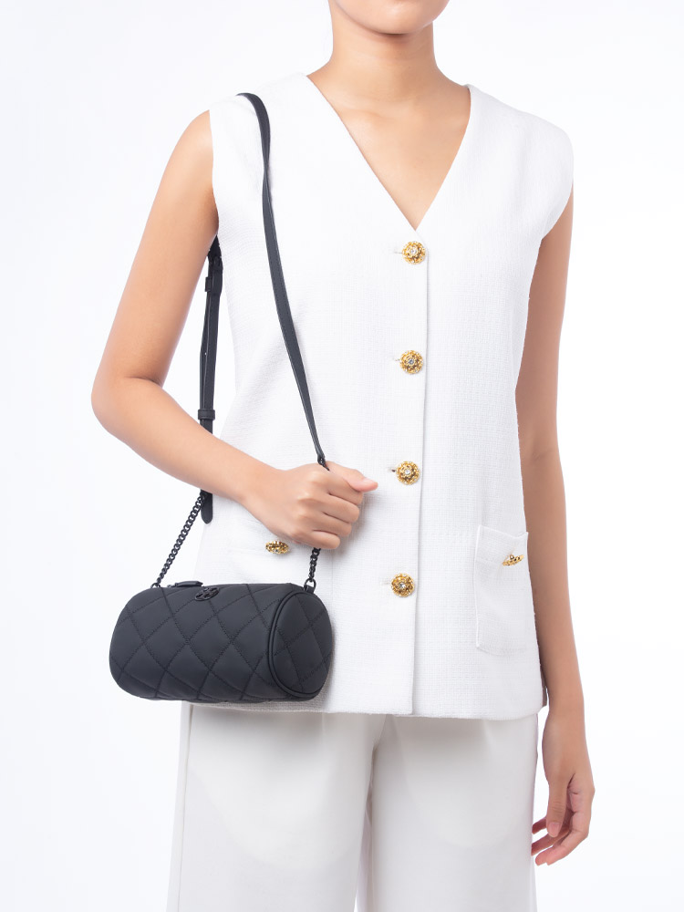 Willa Matte Barrel Bag Black