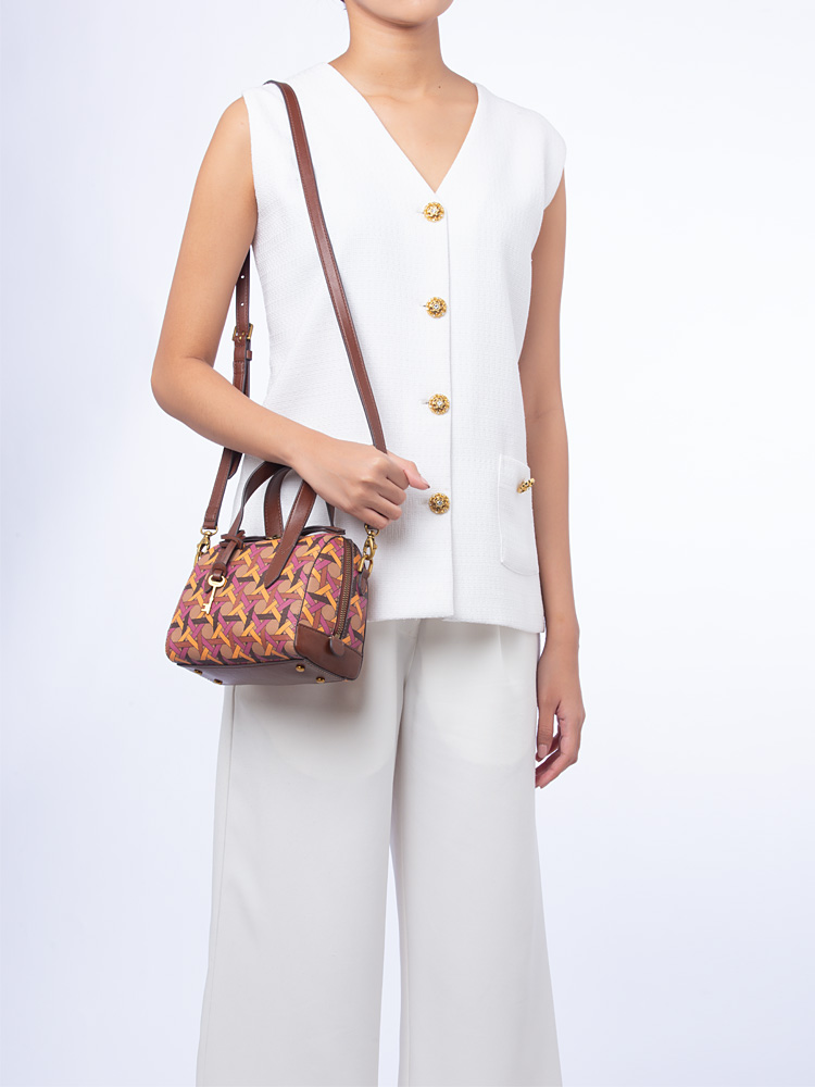 SHB3117678 Sydney Mini Satchel Pink Stripe