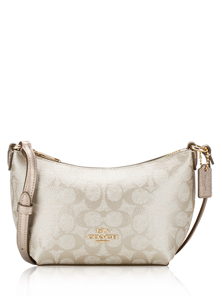CW338 Signature Zip Crossbody Champagne Multi
