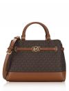 Signature Reed Large Belted Satchel Brown