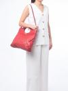 Shiny Crumpled Calfskin Large 31 Shopping Bag Red