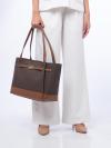 Signature Reed Large Belted Tote Brown Gold