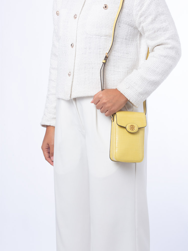 Robinson Crosshatched Phone Crossbody Pale Butter
