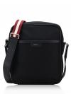 Men Code Leather Shoulder Bag Black
