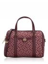 Signature Travel Small Metallic Duffle Bag Oxblood Multi