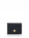 Kayla Pebbled Leather Small L-Zip Wallet Black