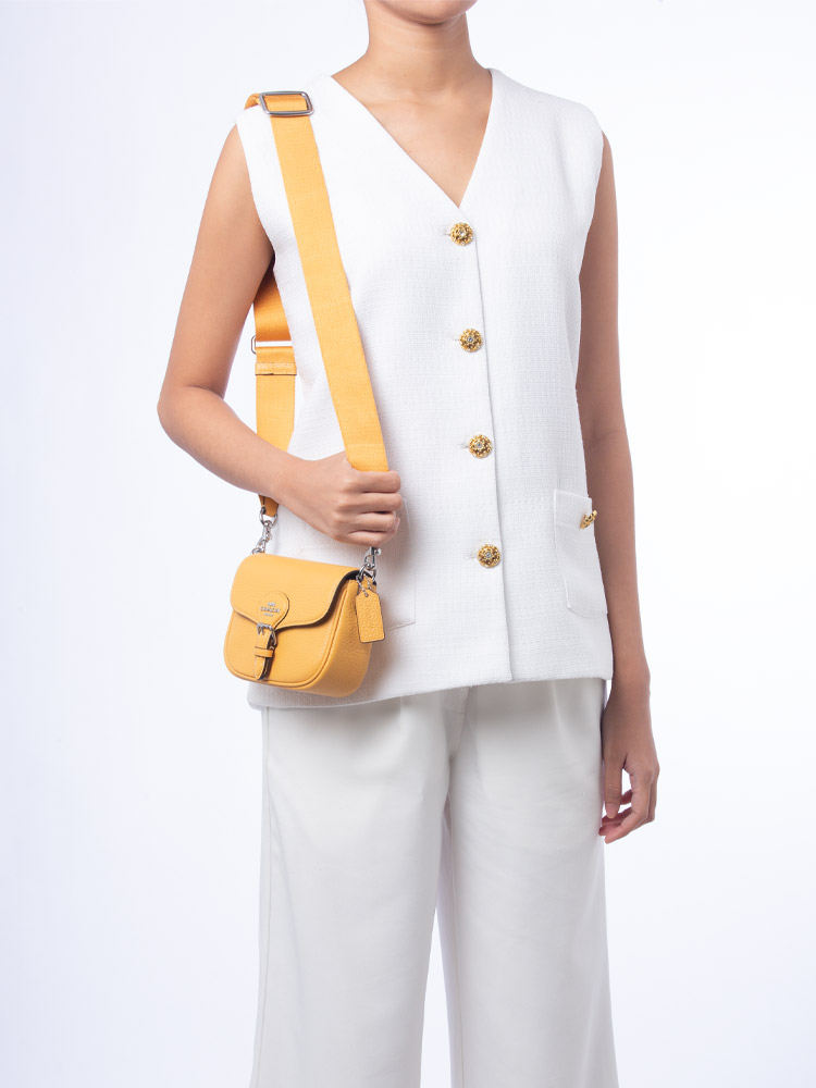 CP001 Amelia Leather Small Saddle Bag Honeycomb