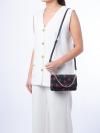 Madison Rose Toss Printed Small Flap Crossbody Black Multi