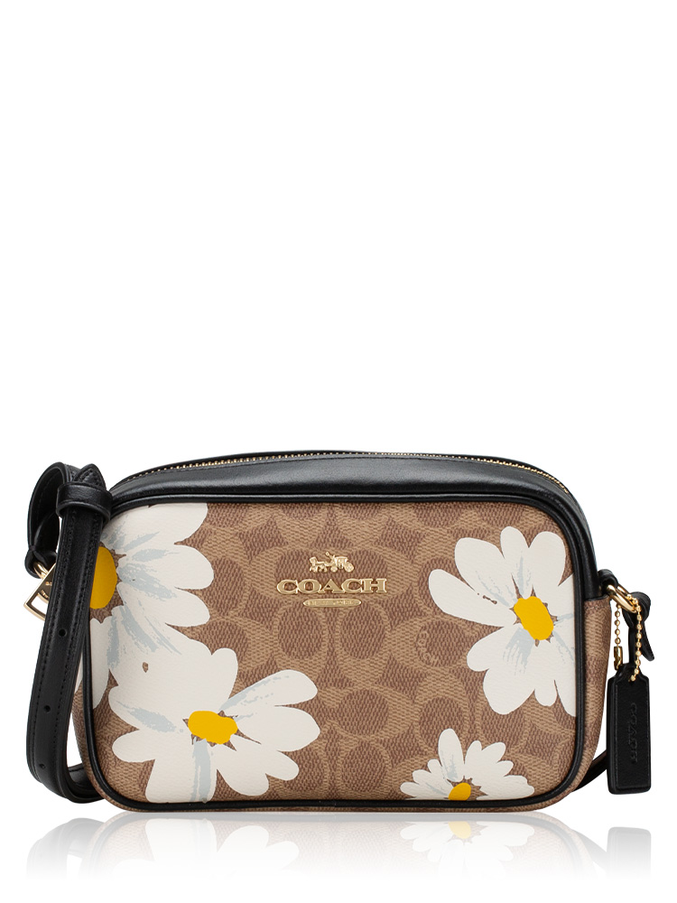 CZ609 Signature Floral Print Jamie Mini Camera Bag Tan Multi 