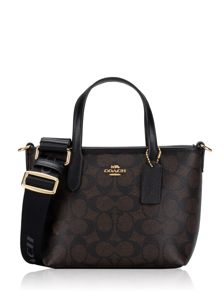 CW032 Signature City Mini Tote Walnut Black