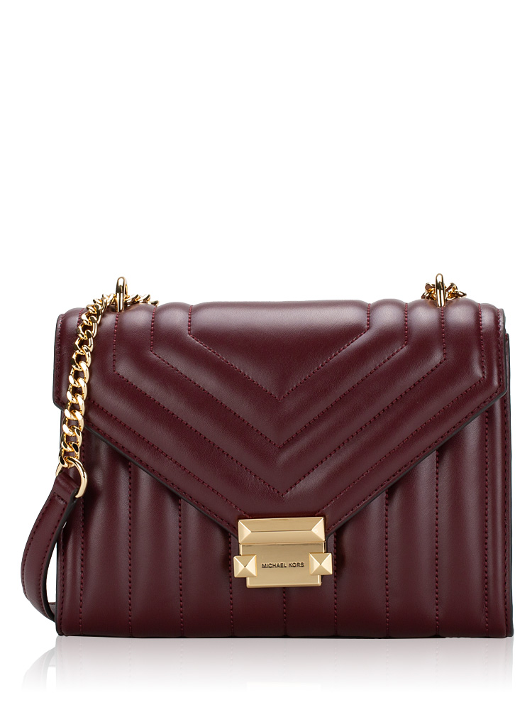 Whitney Quilted Medium Shoulder Bag Oxblood