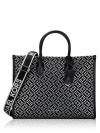 Signature Mirella Metallic Jacquard Medium Tote Black Silver