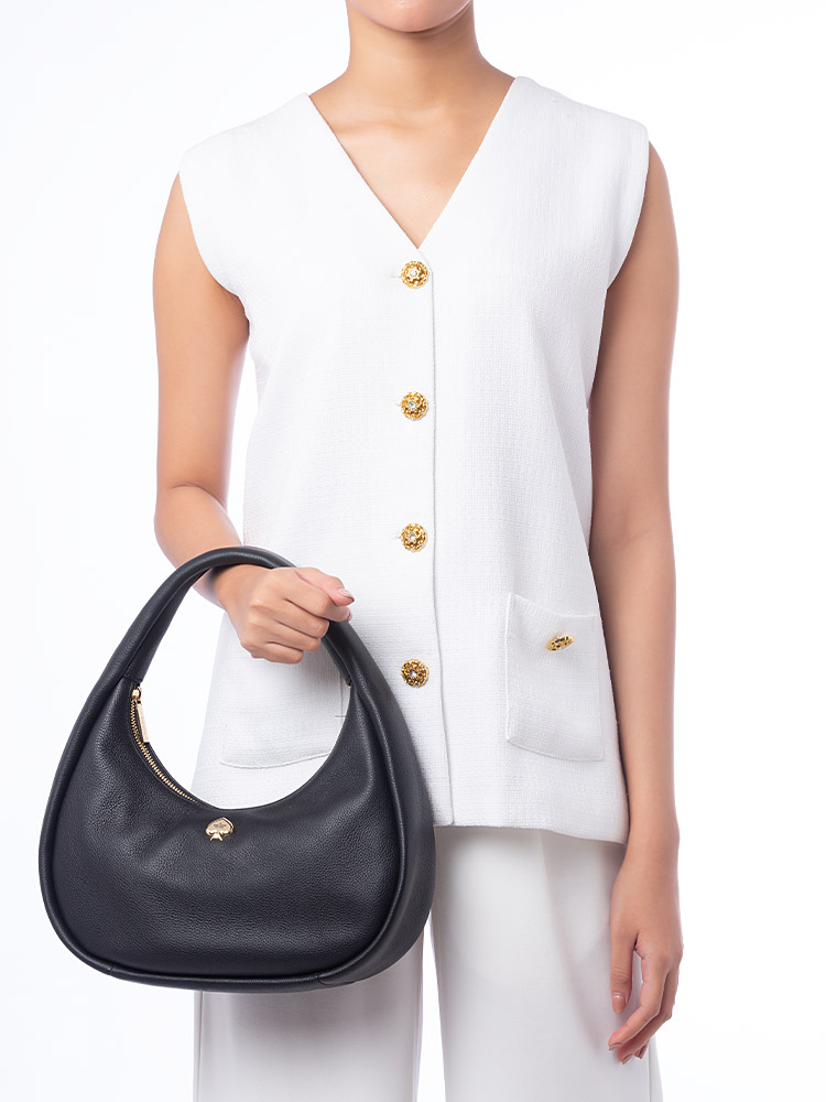 Kayla Crescent Shoulder Bag Black