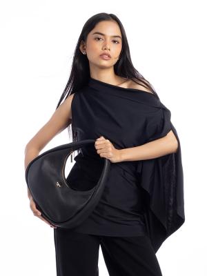 Kayla Crescent Shoulder Bag Black