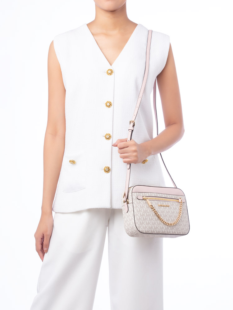 Jet Set Signature Large Chain Crossbody Powder Blush Multi