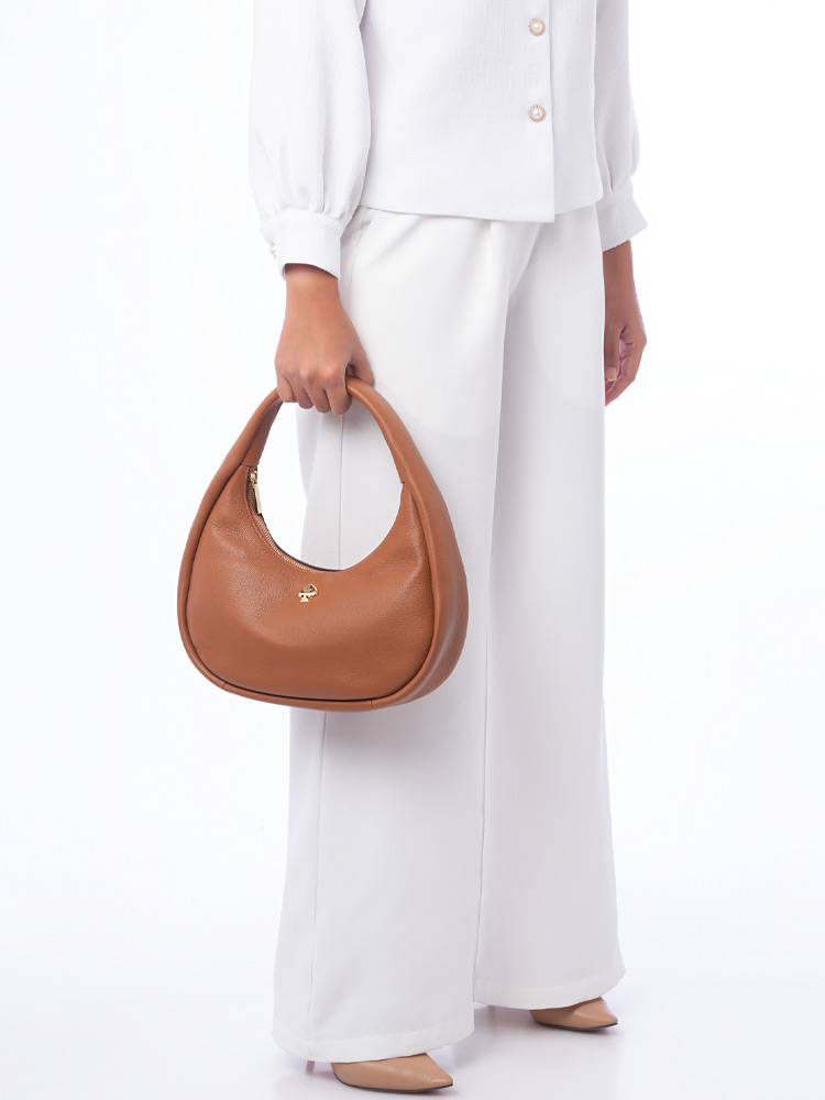 Kayla Crescent Shoulder Bag Warm Gingerbread