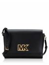 Mimi Leather Medium Flap Messenger Black