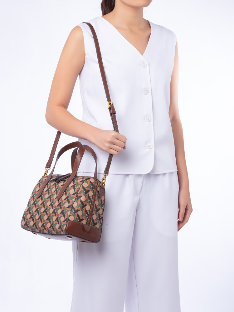 SHB2921341 Sydney Satchel Green Multi Stripe