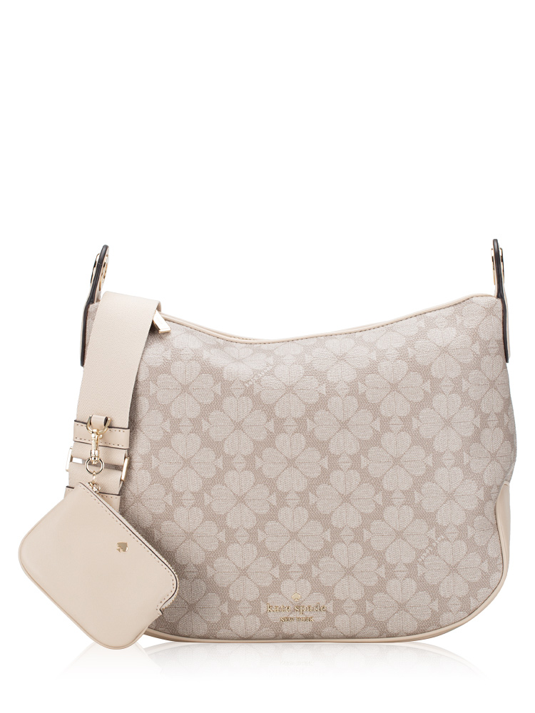 Signature Spade Flower Large Crossbody Dark Beige