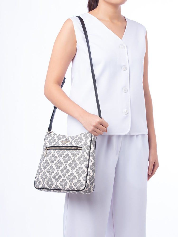 Signature Spade Flower Swingpack Black Multi