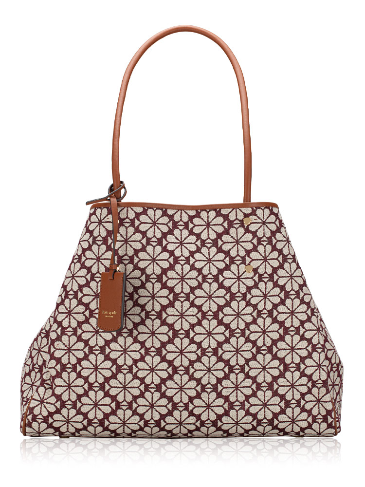 Spade Flower Jacquard Everything Large Tote Burgundy Multi