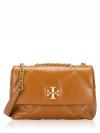 Kira Diamond Quilt Small Convertible Shoulder Bag Tan