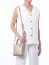 Vincent Saffiano XS Crossbody With Card Case Pale Gold