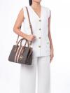 Sheila Signature and Metallic Medium Satchel Brown