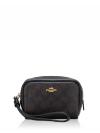 CW907 Signature Pouch Wristlet Walnut Black
