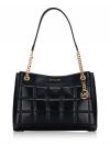 Susan Quilted Leather Medium Tote Black
