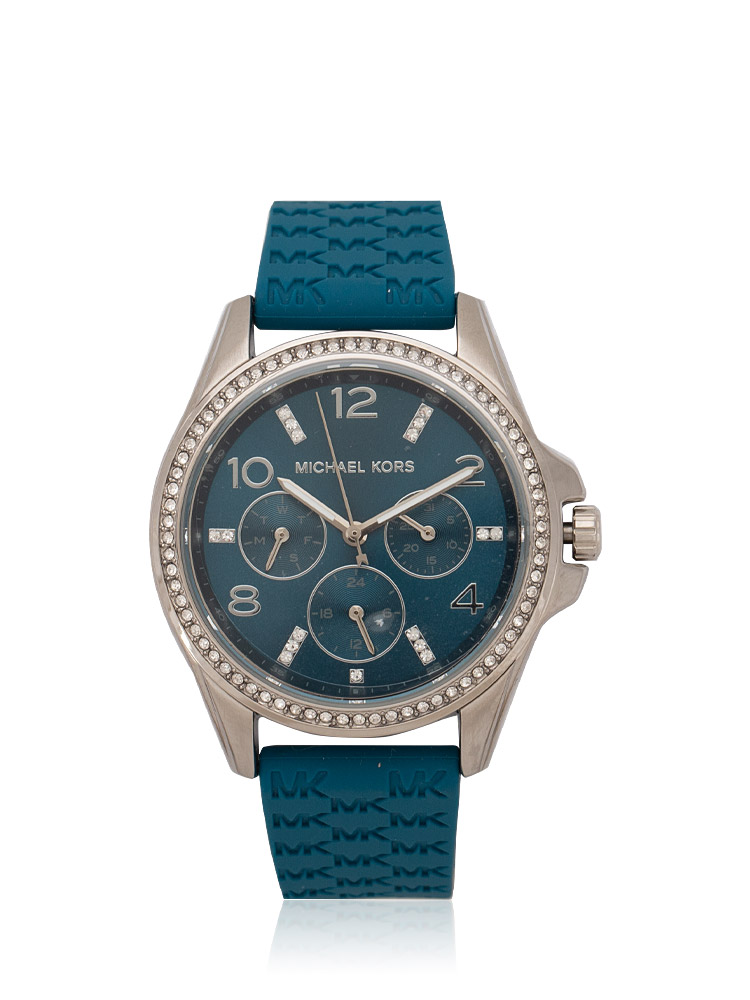 Signature Mini Pilot Silicone Watch Pavé Blue