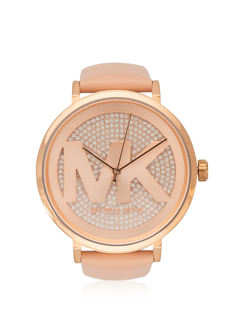 MK2957 Addyson Leather Strap Watch Rose Gold