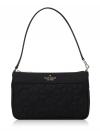 Spade Flower Quilted Nylon Convertible Wristlet Black