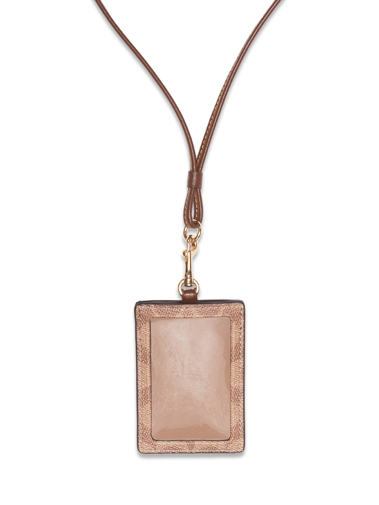 CZ285 Signature Canvas ID Lanyard Tan Brown