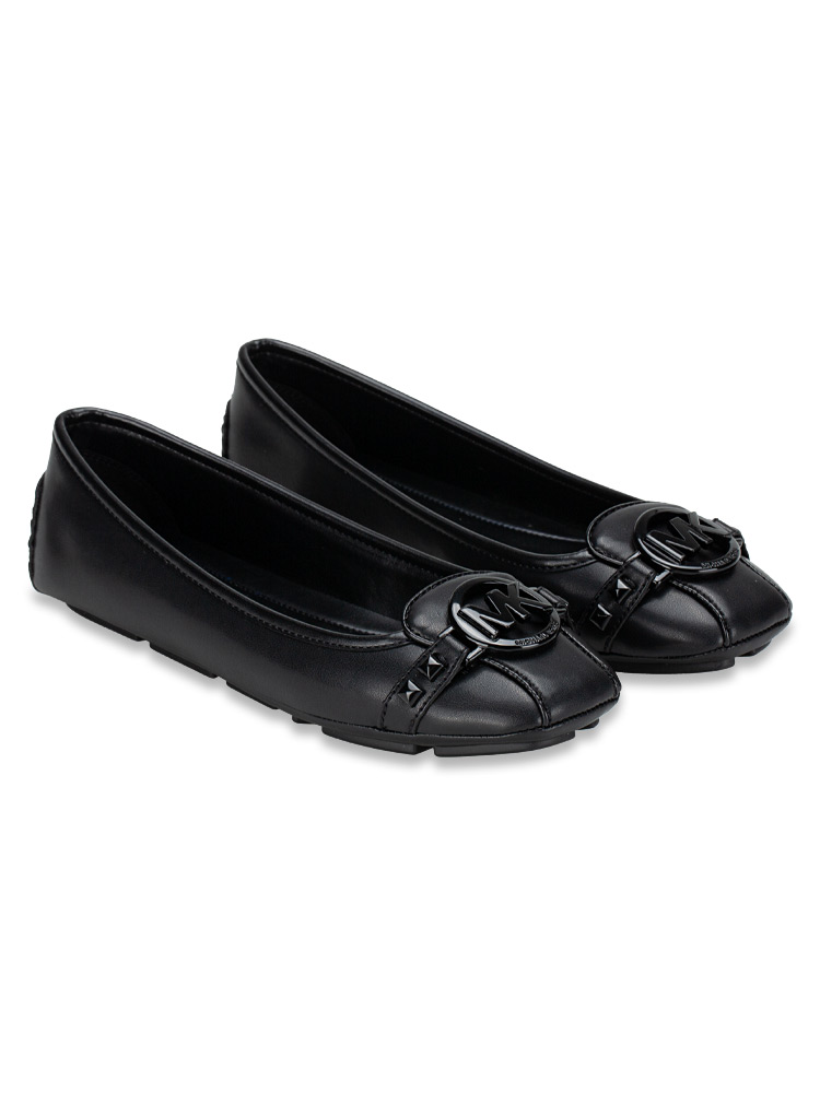Fulton Studded Leather Moccasin Black Sz 7