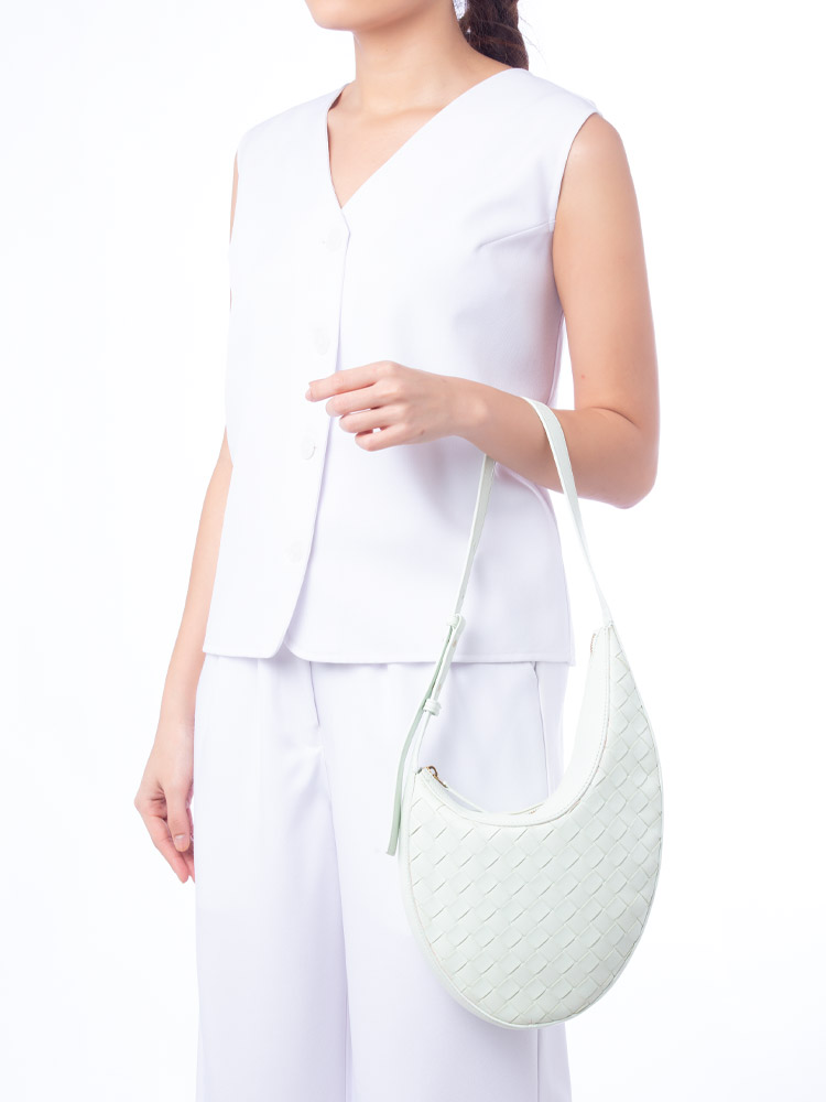 Nappa Intrecciato Drop Small Shoulder Bag Glacier