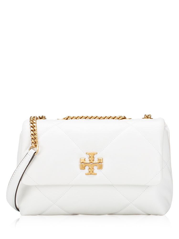 Kira Diamond Quilt Small Convertible Shoulder Bag Blanc