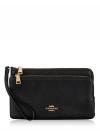 CU919 Pebble Leather Double Zip Wallet Black