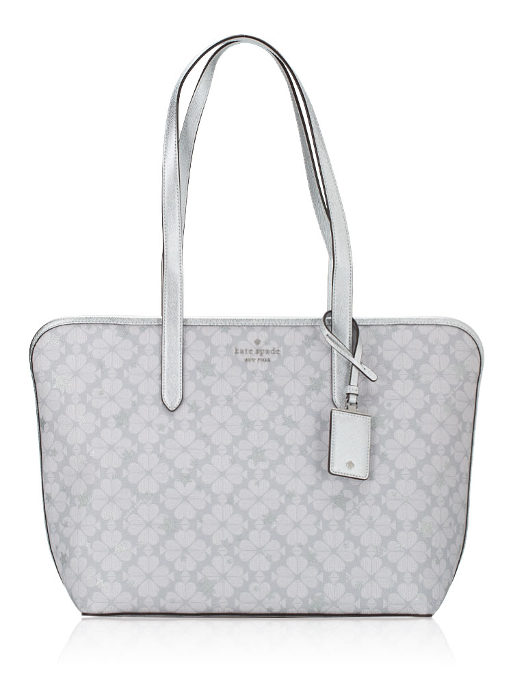 Spade Flower Star Toss Large Tote Platinum Grey