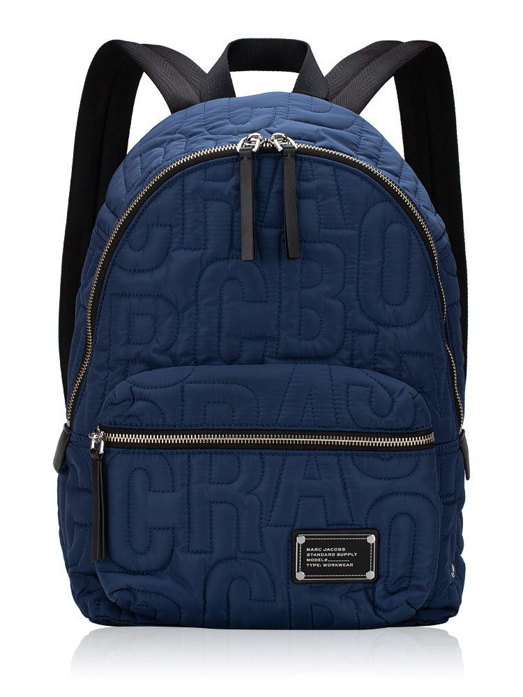 4S4HBP001H02 Nylon Quilted Medium Backpack Azure Blue