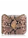 Britten Snake Embossed Small Adjustable Shoulder Bag Shell Pink